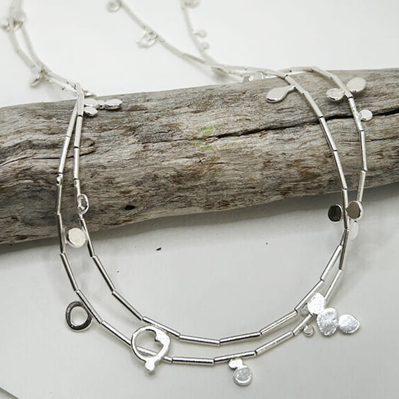 Bubbles double necklace